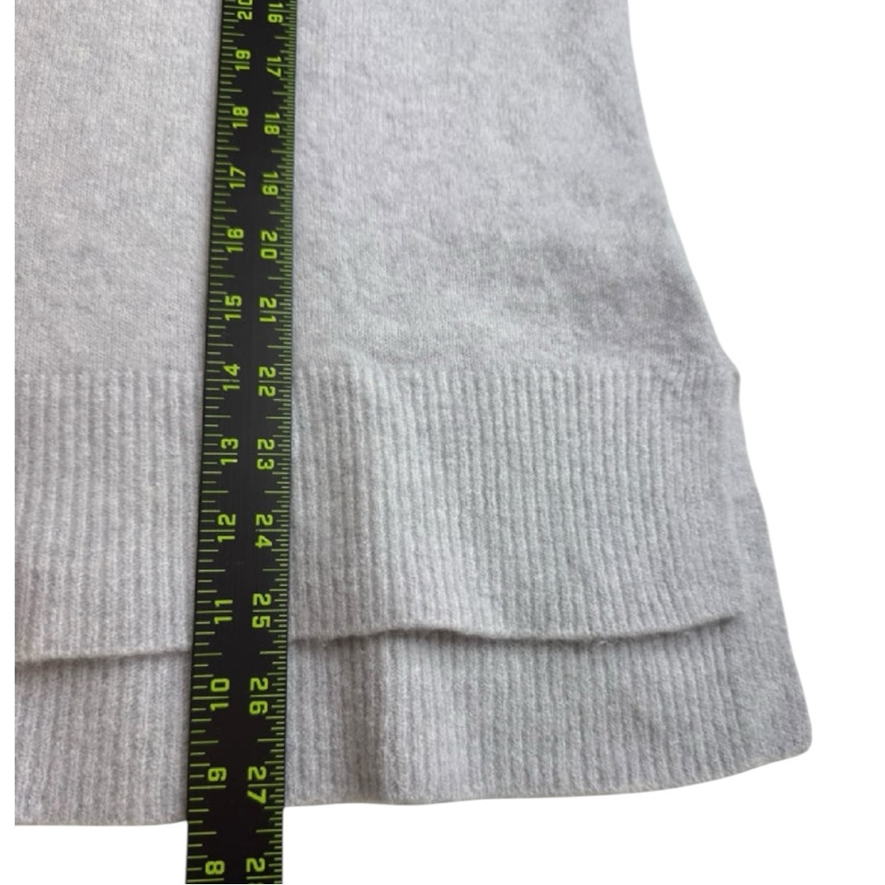 WHITE + WARREN Gray Cashmere Blend Mock Neck Sweater Size L - Picture 8 of 8